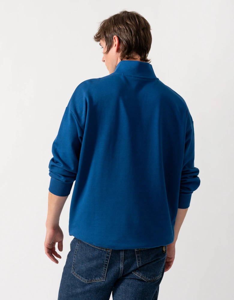 HUGO Durty244 Mens 1/4 Zip Sweatshirt - Open Blue 498