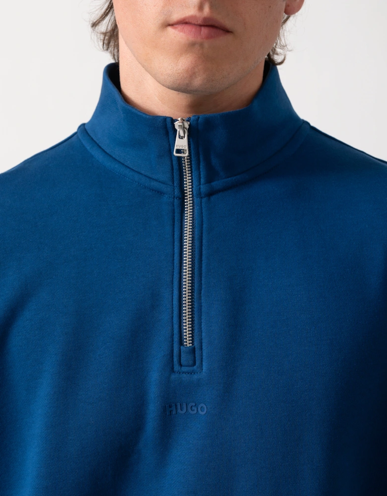 HUGO Durty244 Mens 1/4 Zip Sweatshirt - Open Blue 498