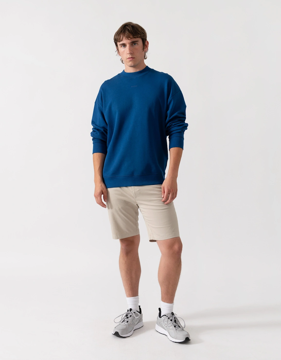 HUGO Dapocrew Mens Crew Neck Sweatshirt - Open Blue 498