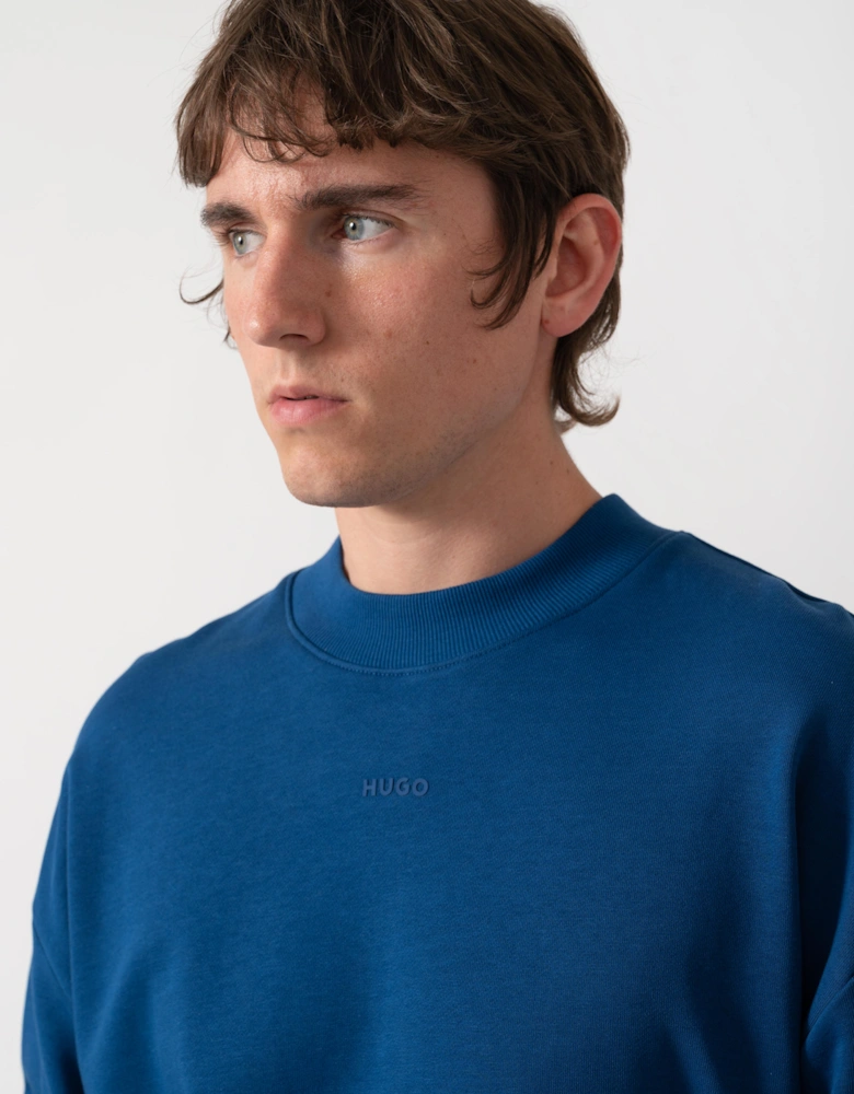 HUGO Dapocrew Mens Crew Neck Sweatshirt - Open Blue 498