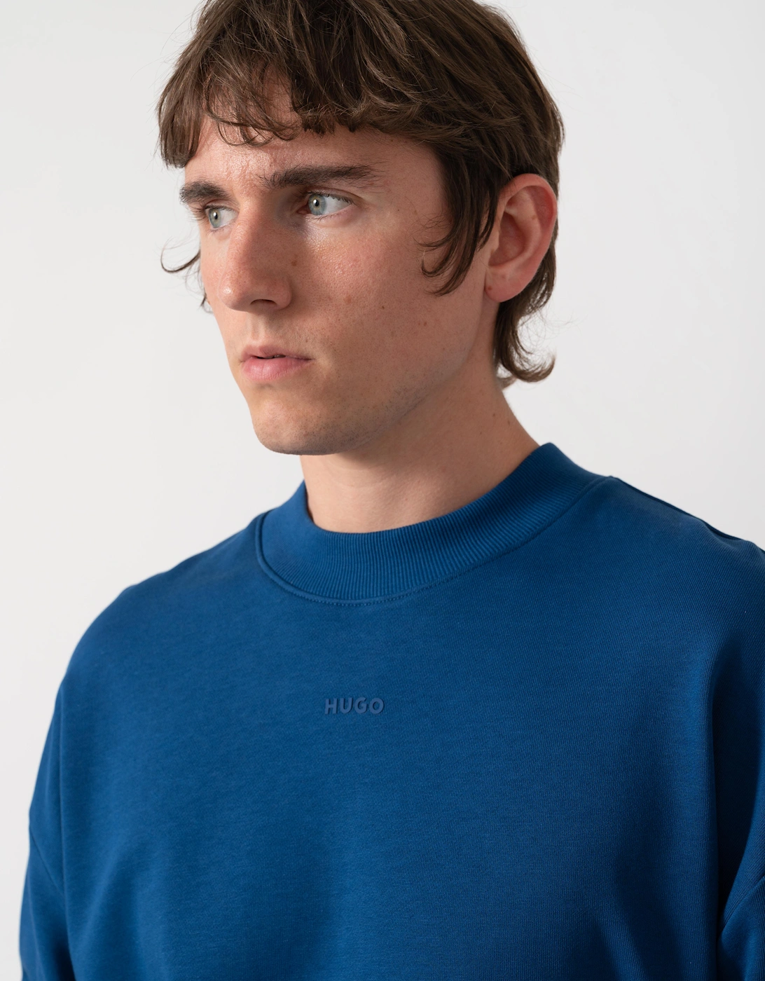 HUGO Dapocrew Mens Crew Neck Sweatshirt - Open Blue 498