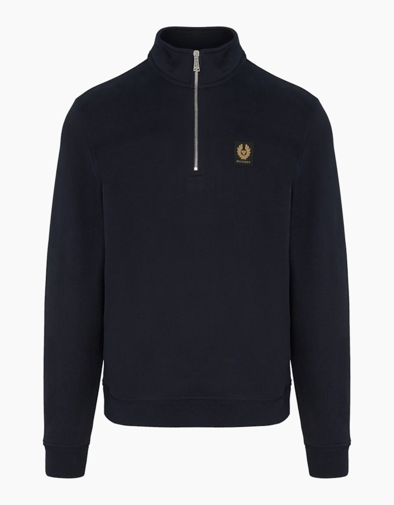 Patch Logo 1/4 Zip Sweatshirt Navy