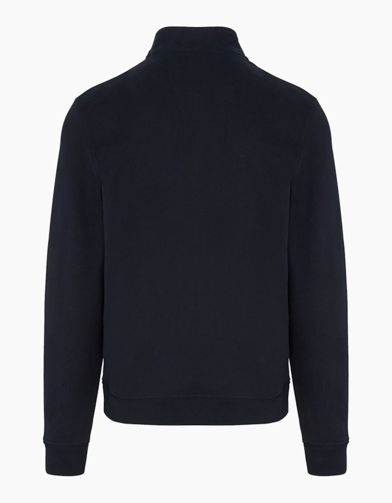 Patch Logo 1/4 Zip Sweatshirt Navy