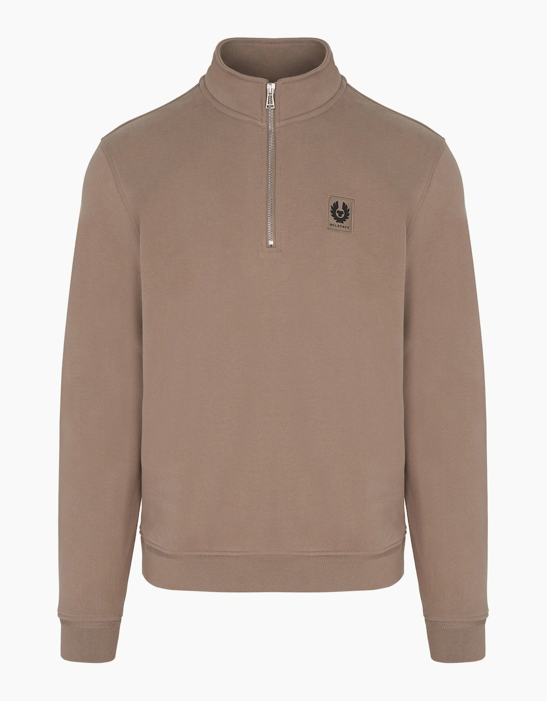 Belstaff Belstaff Men's Patch Logo 1/4 Zip Sweatshirt Tan - Brown