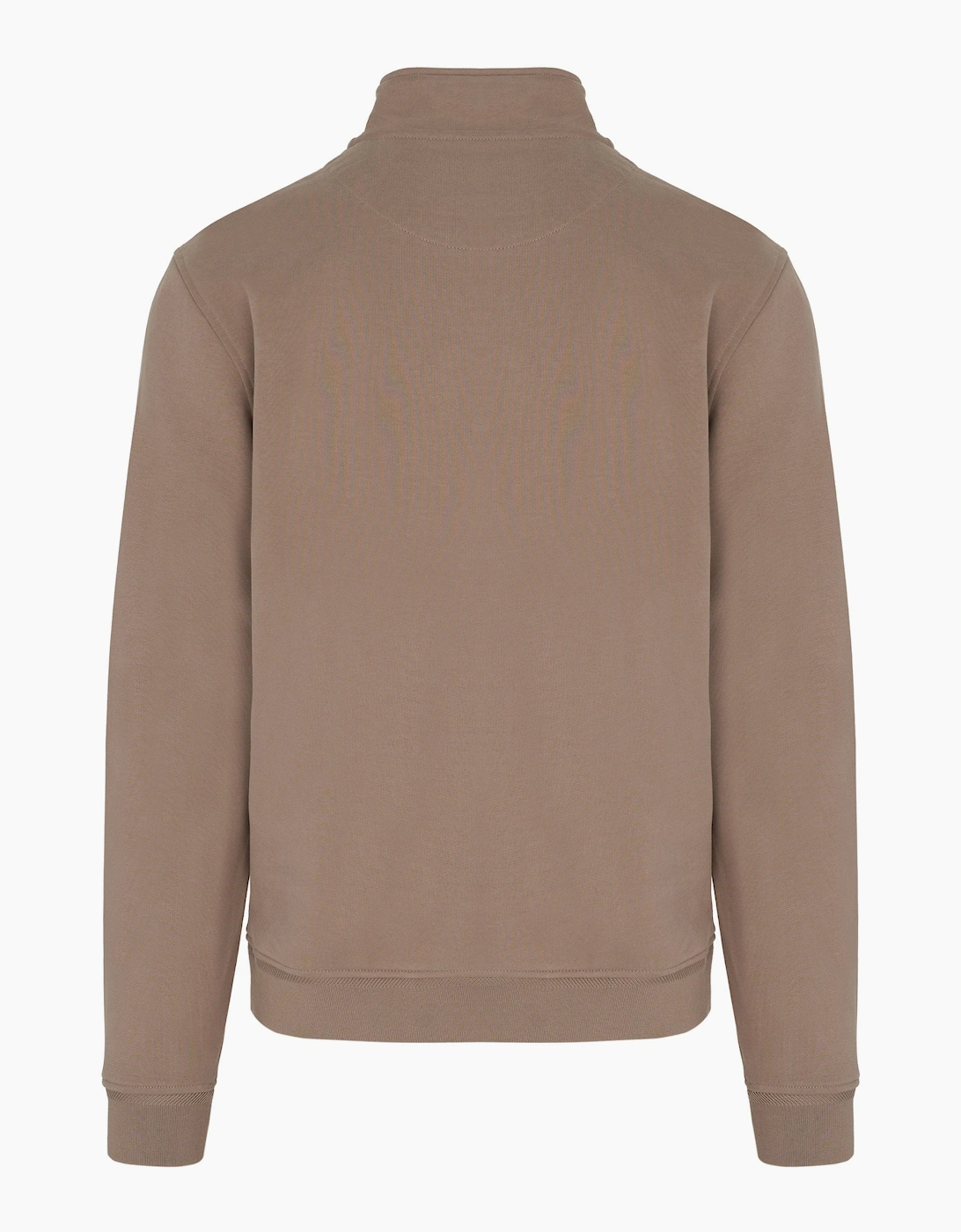Patch Logo 1/4 Zip Sweatshirt Tan