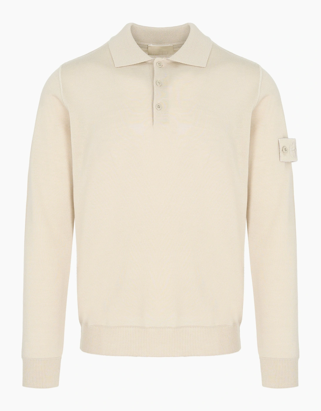 Stone Island Men's Cream Ghost 5100076 Knitted Polo Beige - Size: Xx