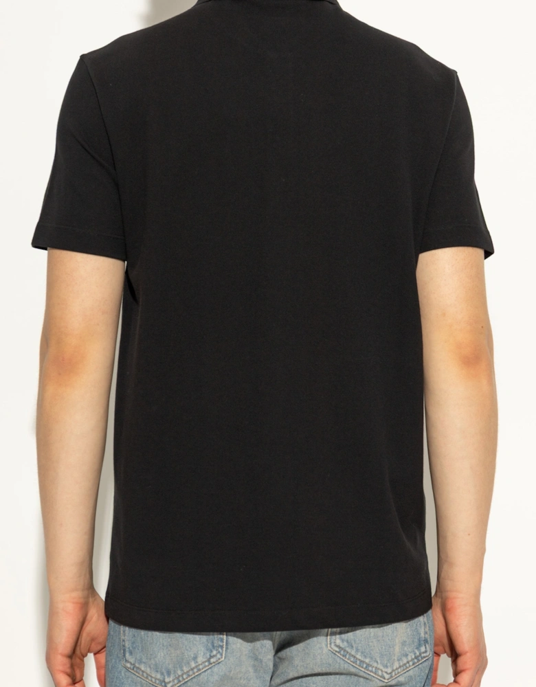 Medusa Embroidery Piquet Polo Black