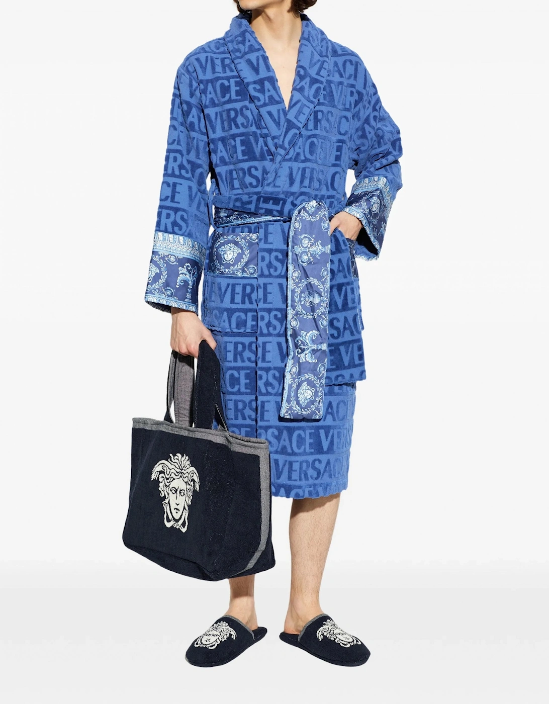 Bath Slippers Terrymedusa Jacquard Blue