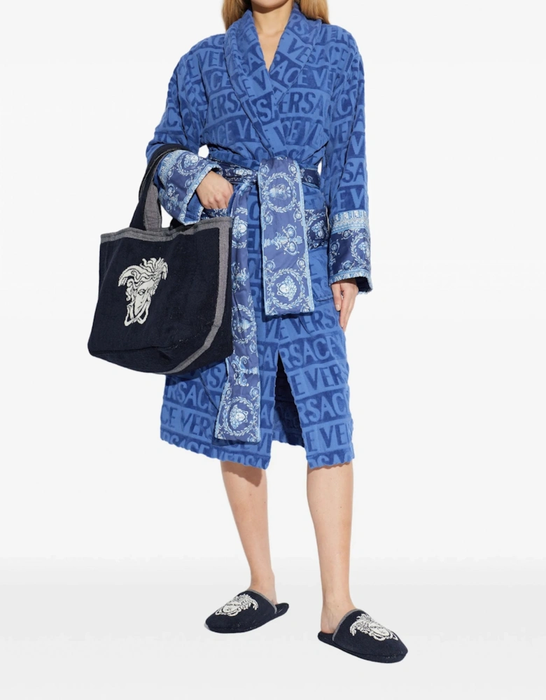 Bath Slippers Terrymedusa Jacquard Blue
