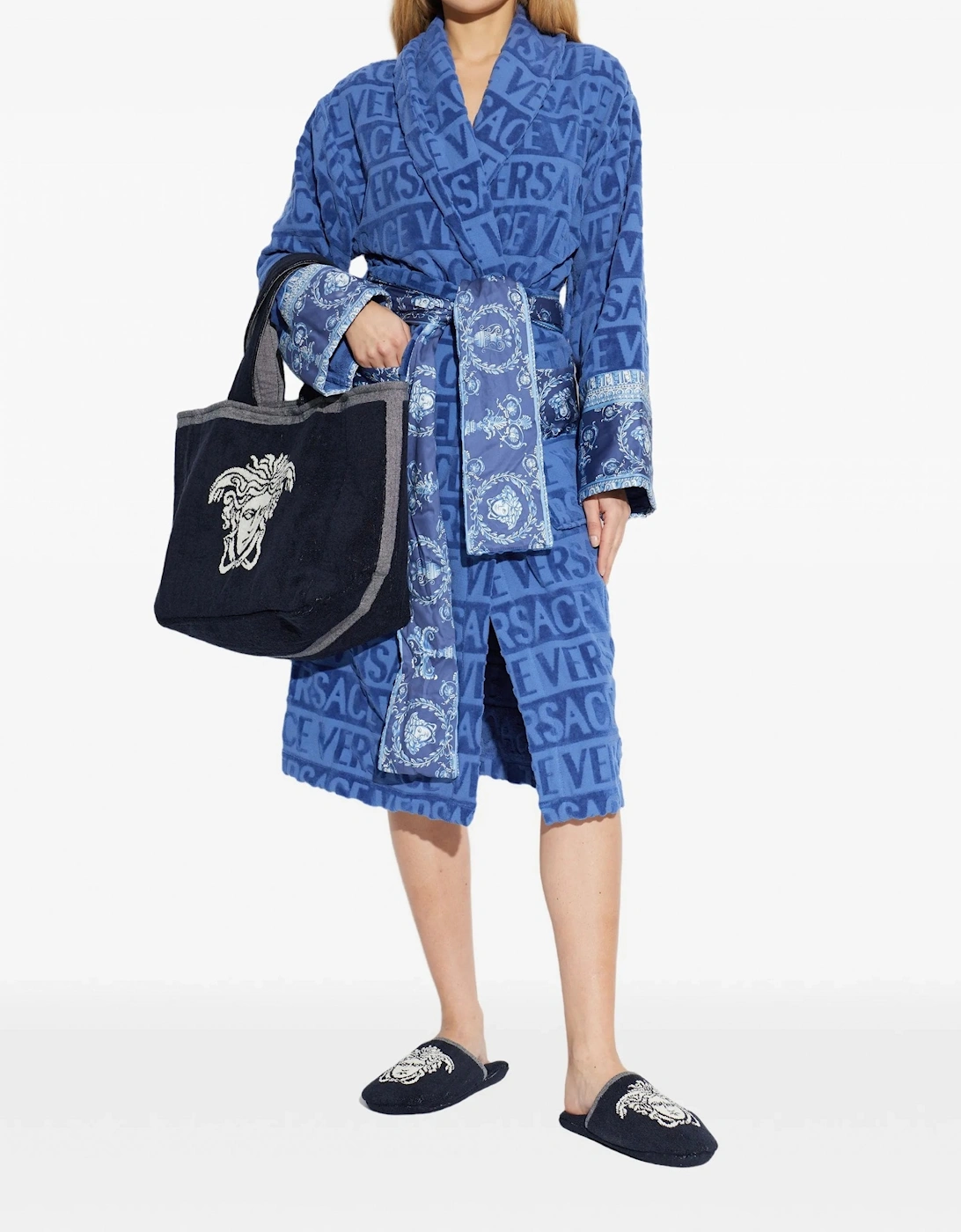Bath Slippers Terrymedusa Jacquard Blue