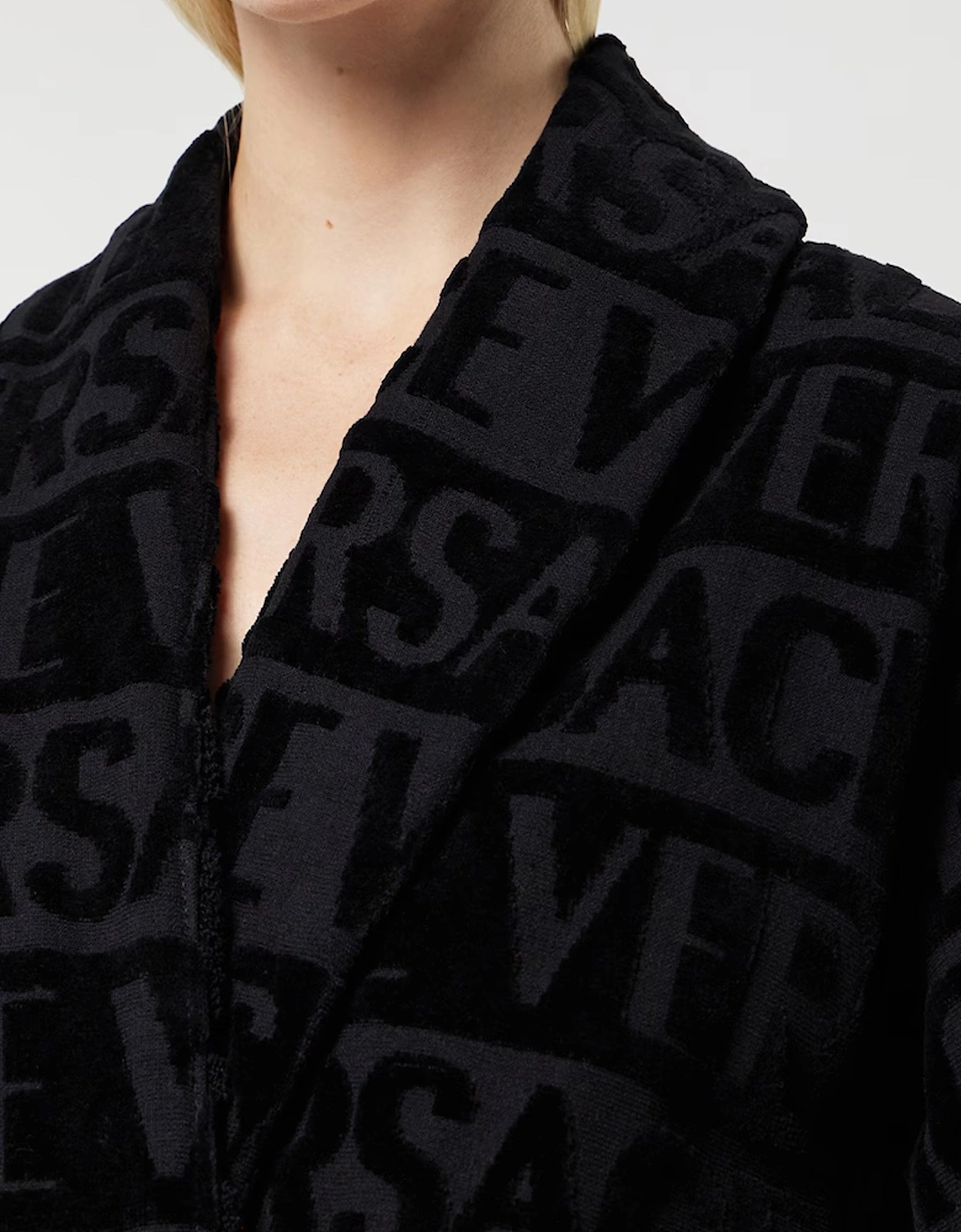 Versace Cotton Bathrobe Black