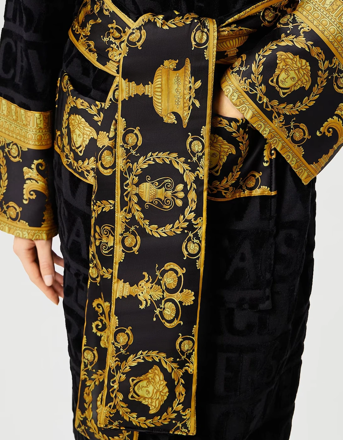Versace Cotton Bathrobe Black