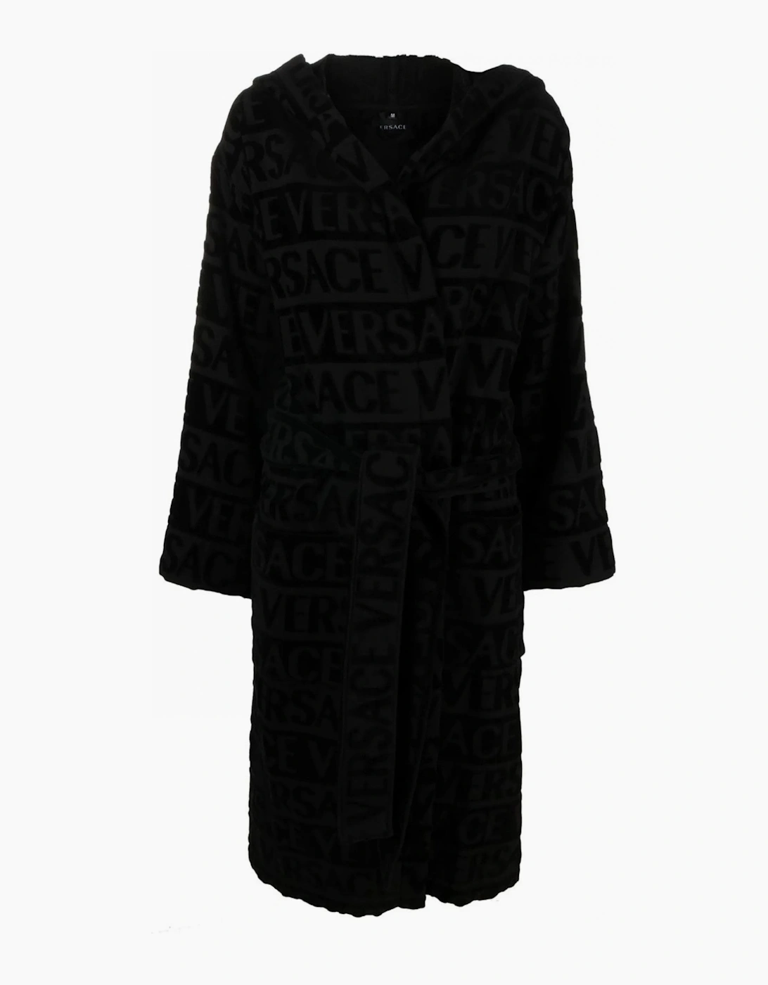 Versace Allover Bathrobe Cotton Black