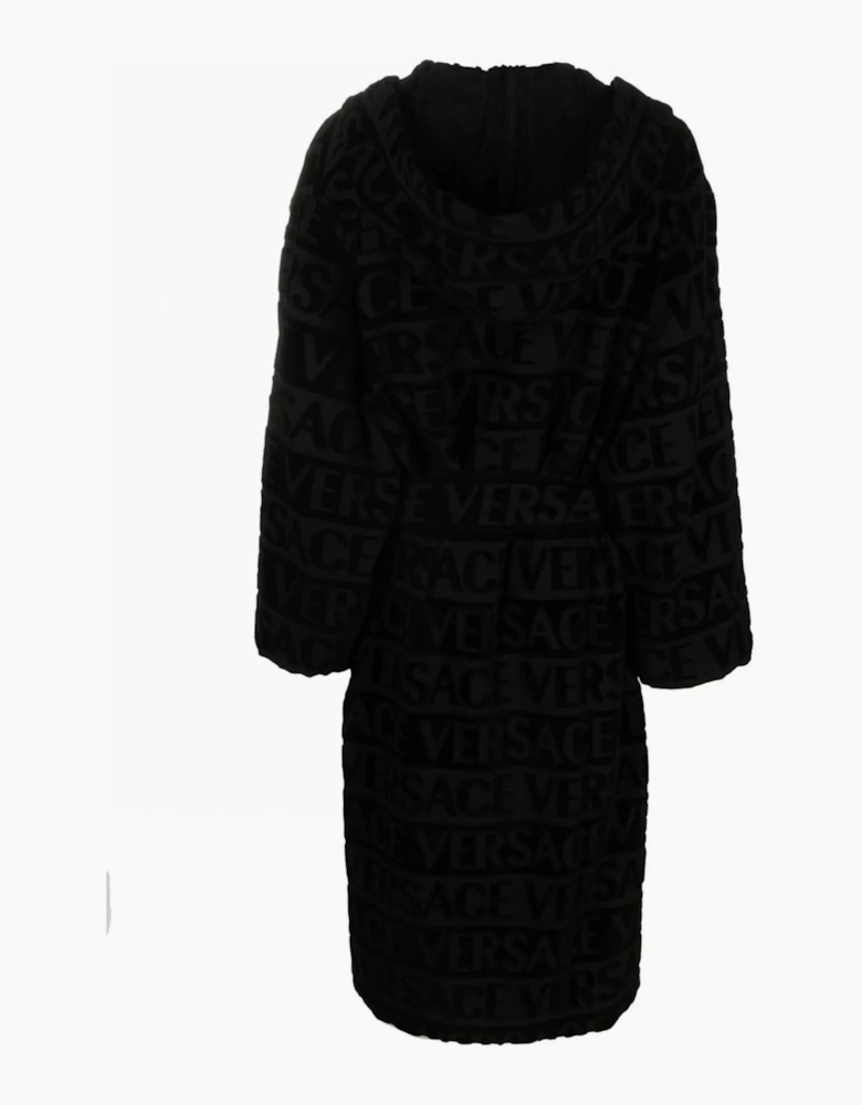 Versace Allover Bathrobe Cotton Black