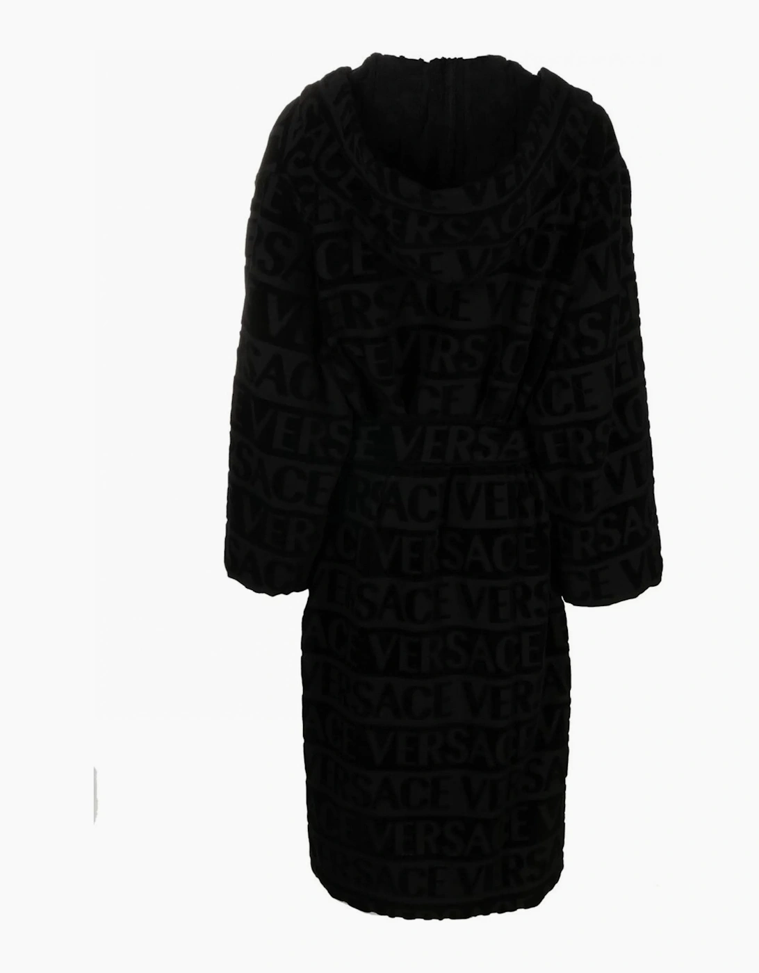Versace Allover Bathrobe Cotton Black