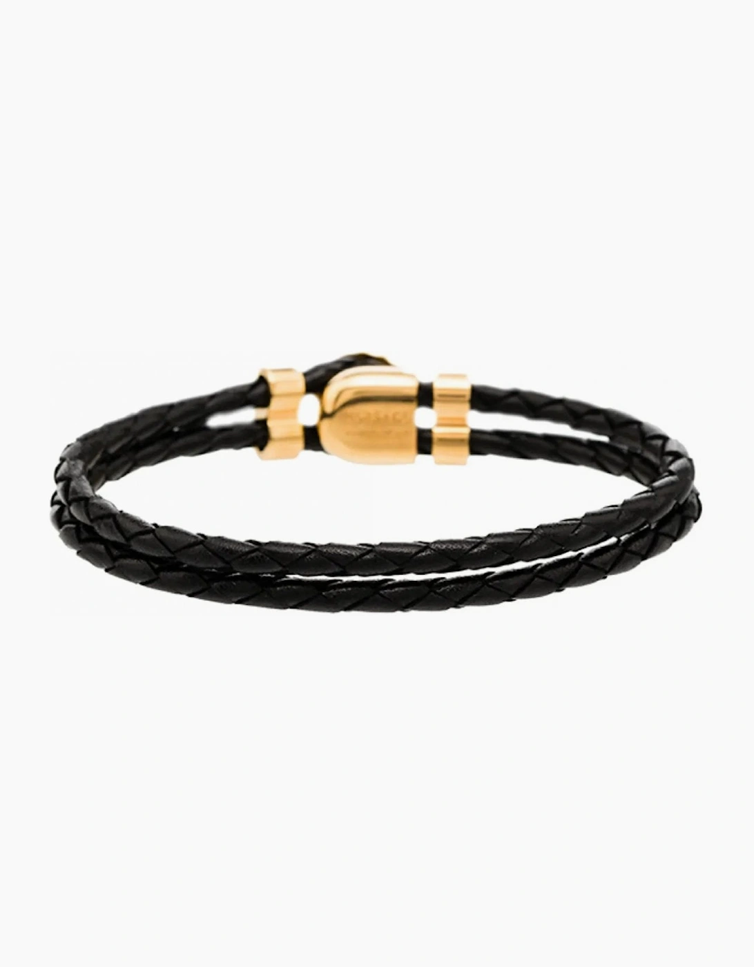 Medusa Leather Bracelet Gold
