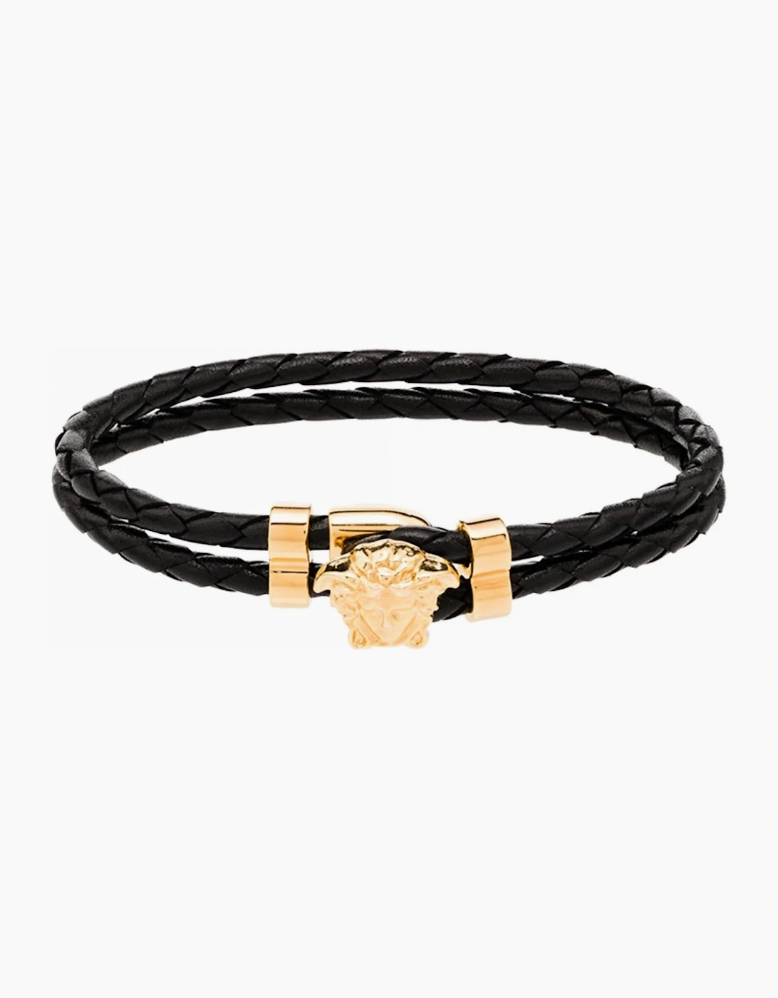 Medusa Leather Bracelet Gold