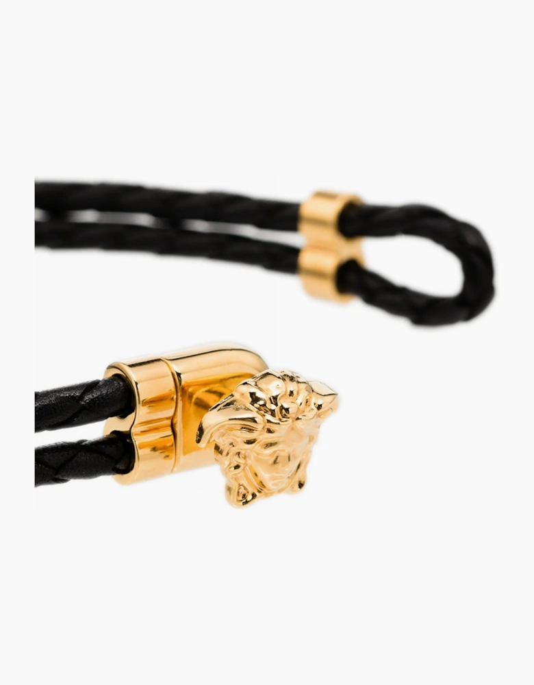 Medusa Leather Bracelet Gold