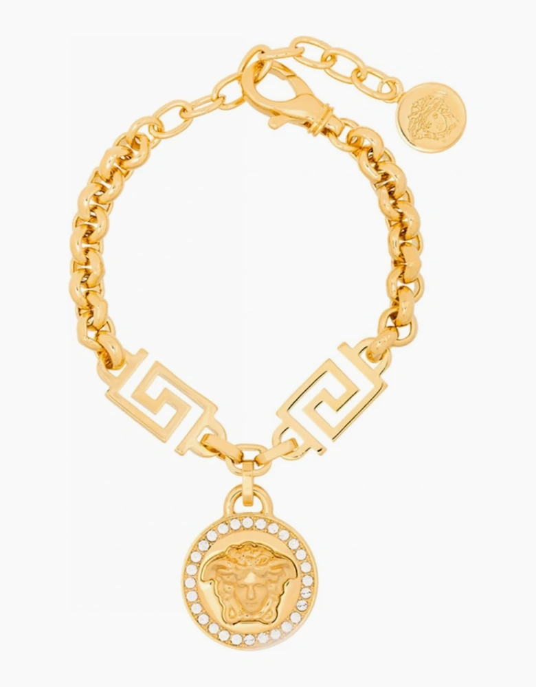 Medusa Charm Rolo Chain Bracelet Gold