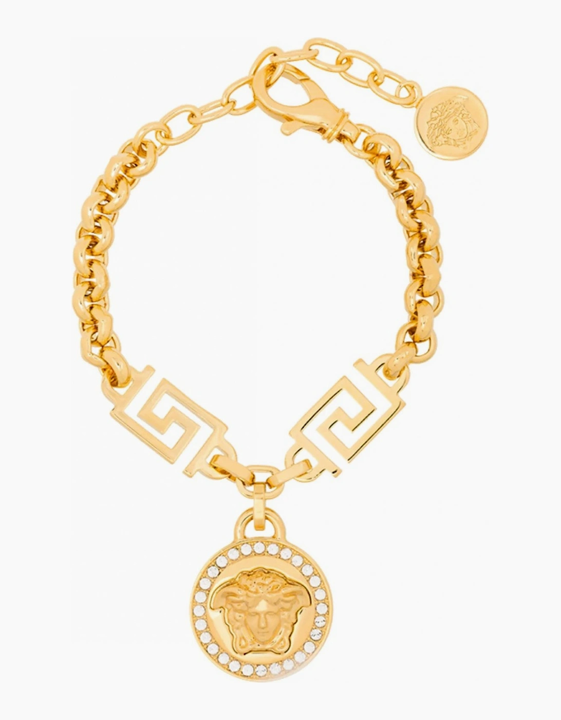 Medusa Charm Rolo Chain Bracelet Gold