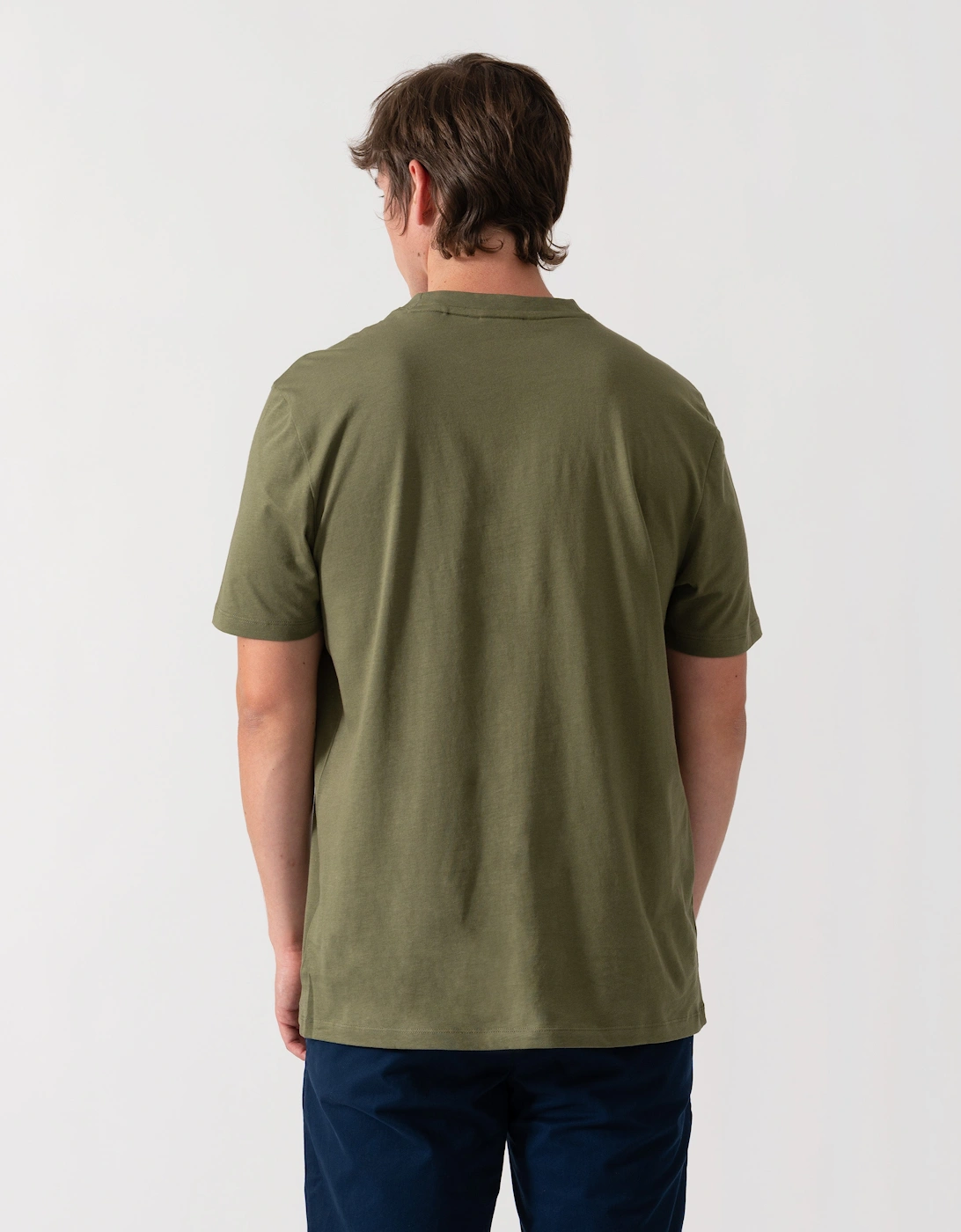 HUGO Dero222 Mens Cotton-Jersey T-Shirt with Logo Print - Open Green 388