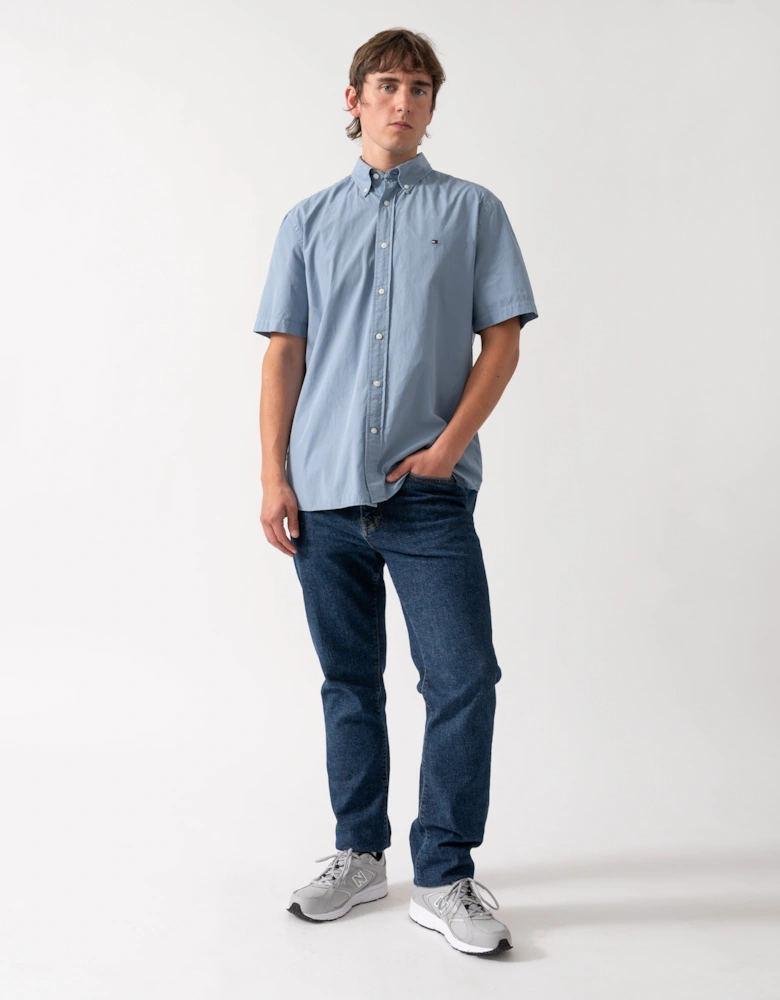 Tommy Hilfiger GMD Poplin Mens Short Sleeve Shirt - Brisk Blue