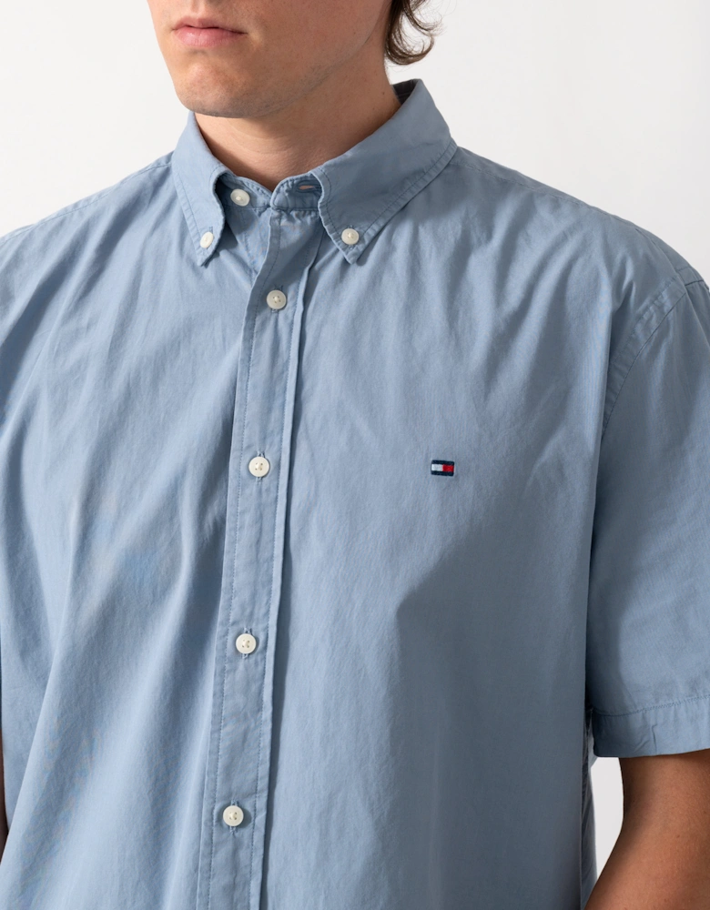 Tommy Hilfiger GMD Poplin Mens Short Sleeve Shirt - Brisk Blue