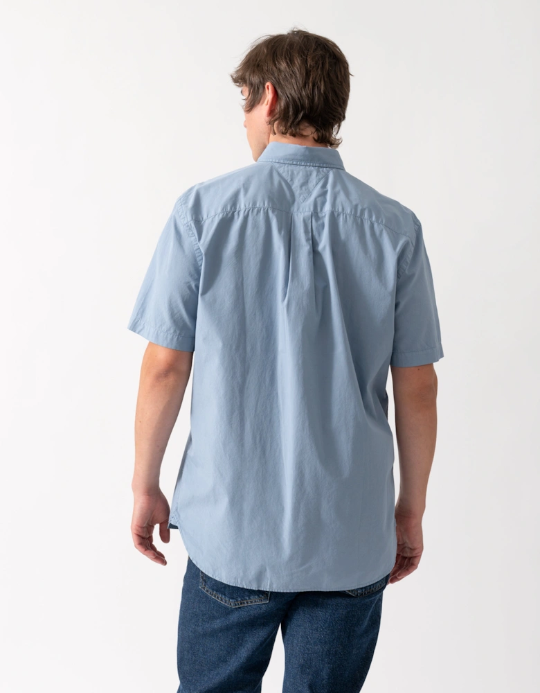 Tommy Hilfiger GMD Poplin Mens Short Sleeve Shirt - Brisk Blue