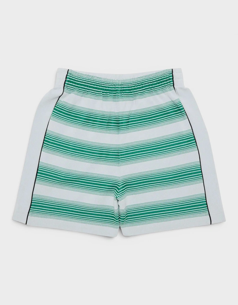 Interlock Sweatshort Gradient Stripe Green White