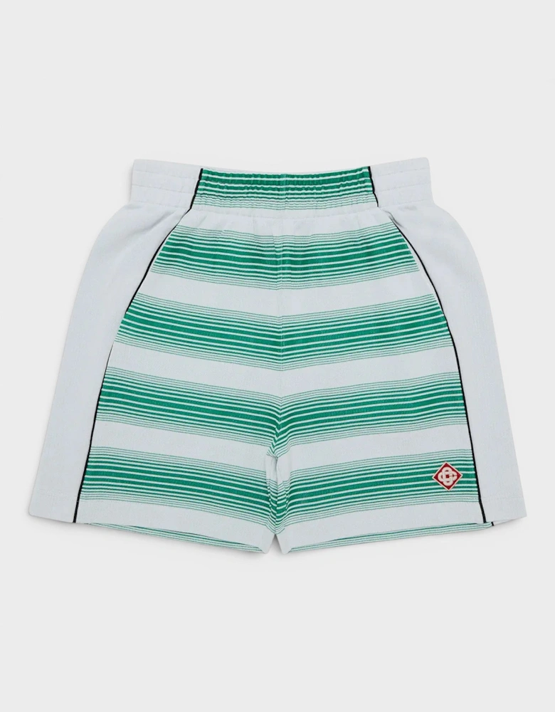 Interlock Sweatshort Gradient Stripe Green White