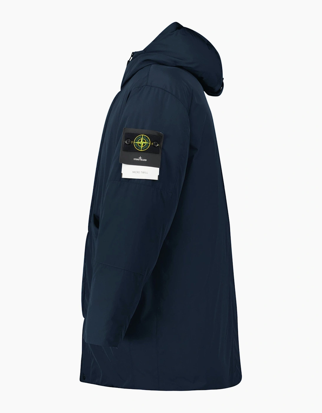 Stone Island Micro Twill Long Parka in Navy