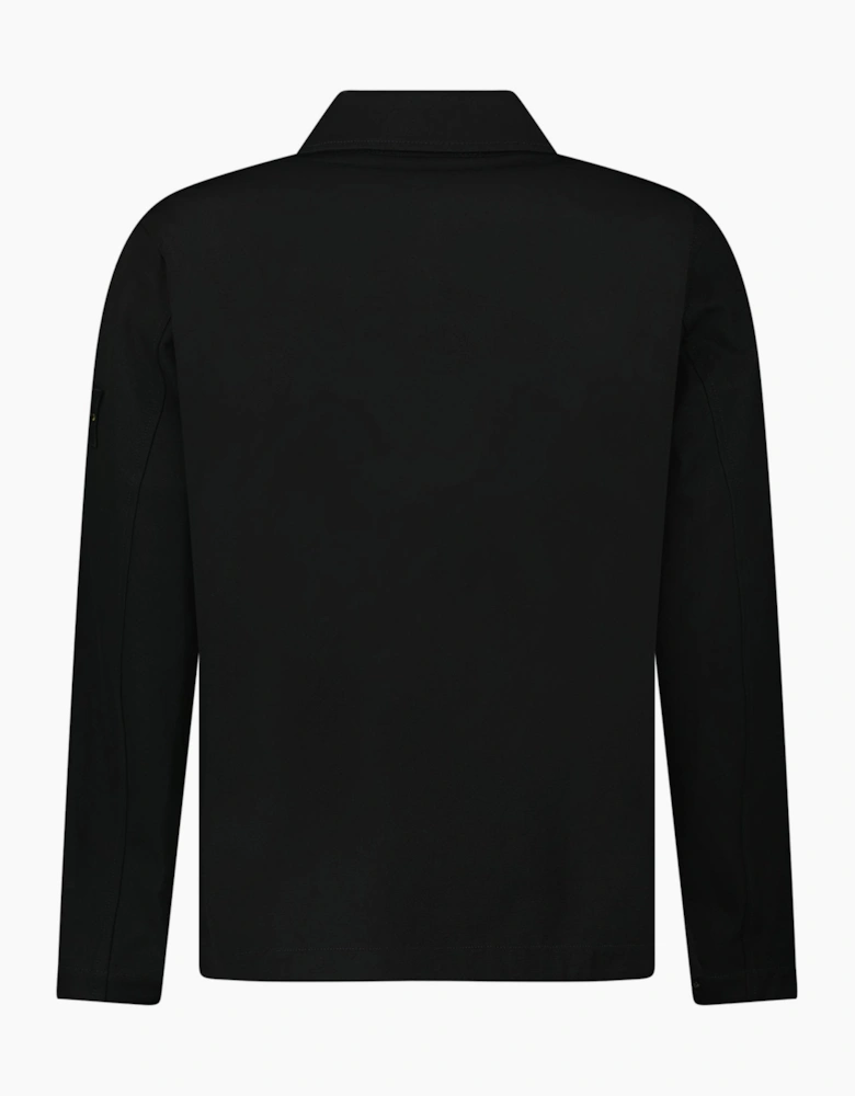 Stone Island Zip Panama Cotton Overshirt in Black