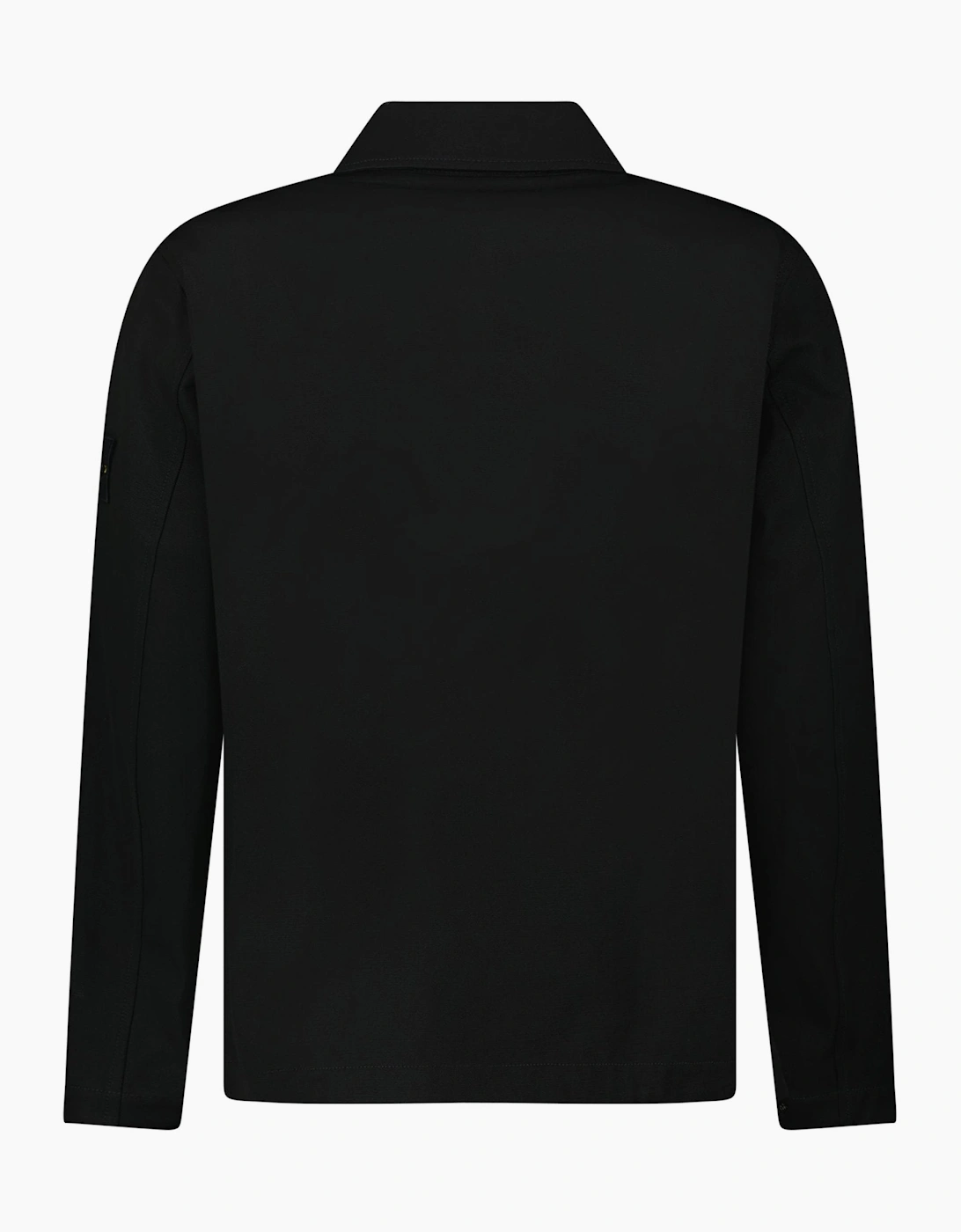 Stone Island Zip Panama Cotton Overshirt in Black