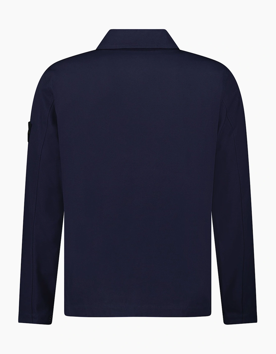 Stone Island Zip Panama Cotton Overshirt in Navy