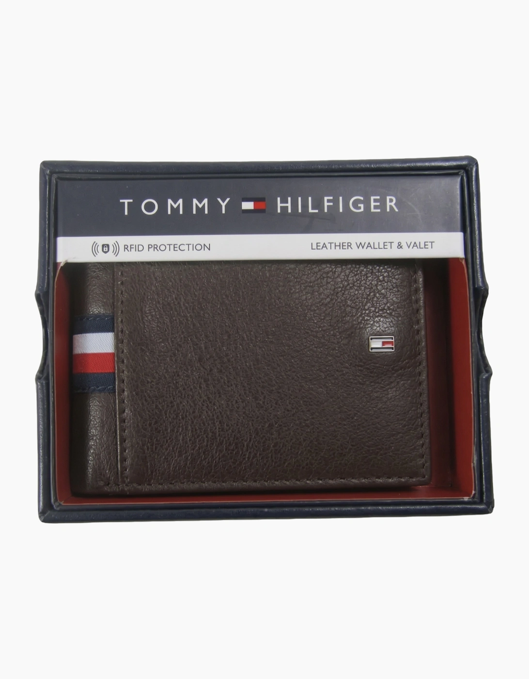 Tommy Hilfiger Mens Wallet Bifold Genuine Leather Gift Box