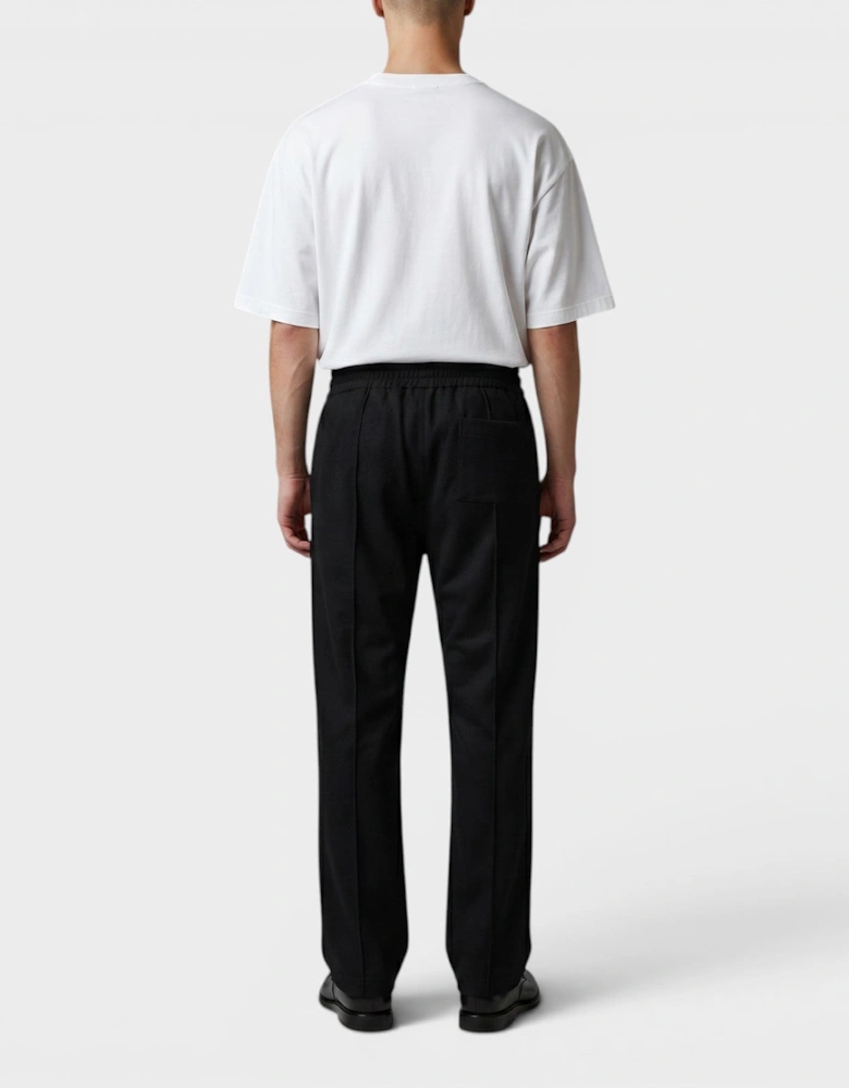 Casa Elements Embroidered Satin Tape Sweatpant Black