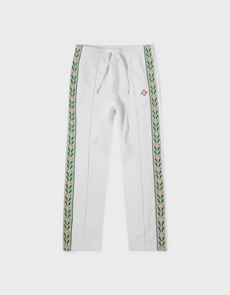 Tape Logo Panelled Sweatpants Laurel White