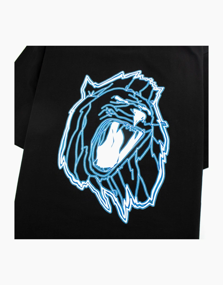 Versace Versus Lion Head Print T-shirt Black