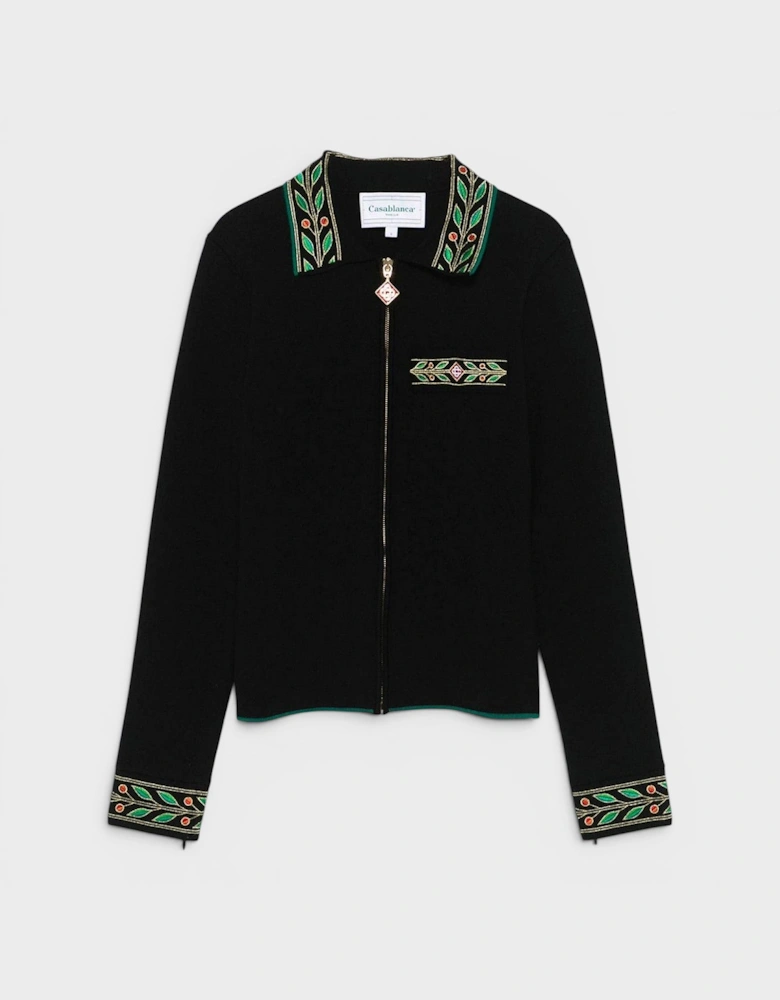 Embroidered Laurel Jacket Black