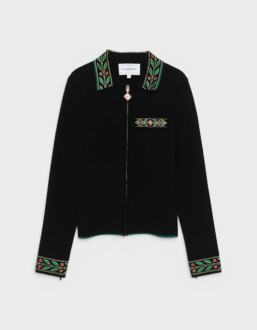 Embroidered Laurel Jacket Black