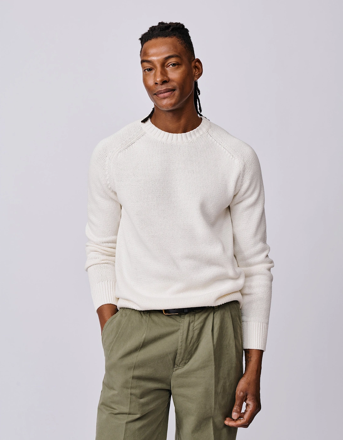 Lacey Cotton Linen Blend Crew Neck, 6 of 5