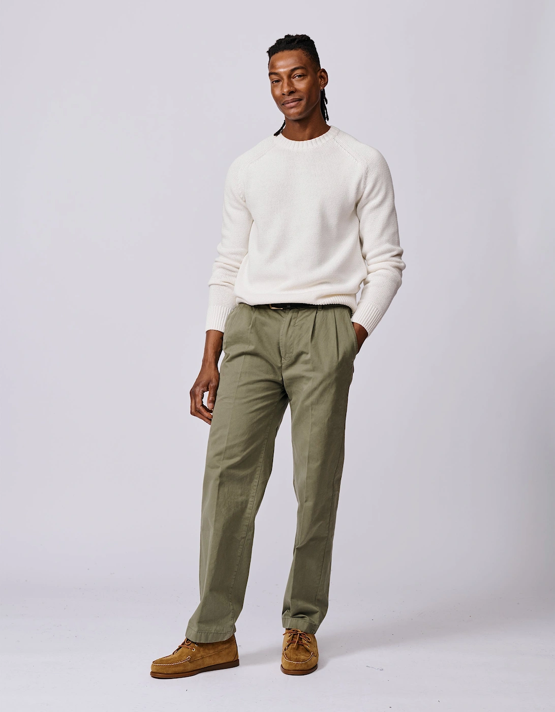 Lacey Cotton Linen Blend Crew Neck