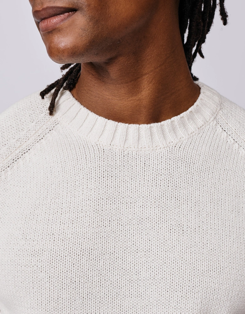 Lacey Cotton Linen Blend Crew Neck