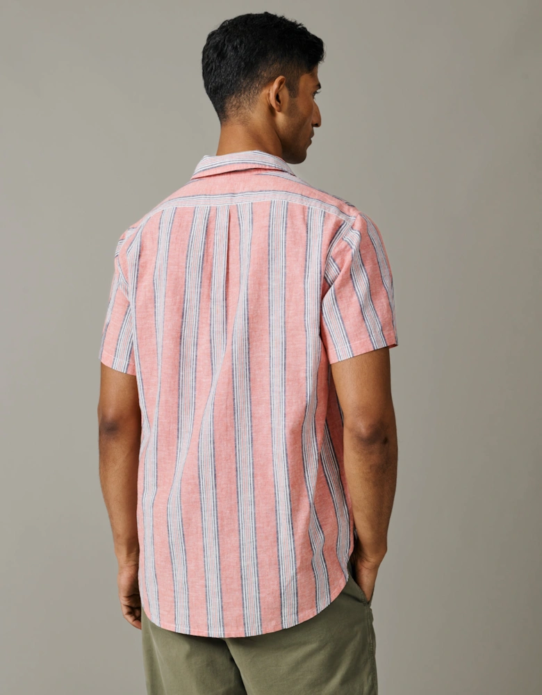 Austin Linen Blend Short Sleeved Shirt
