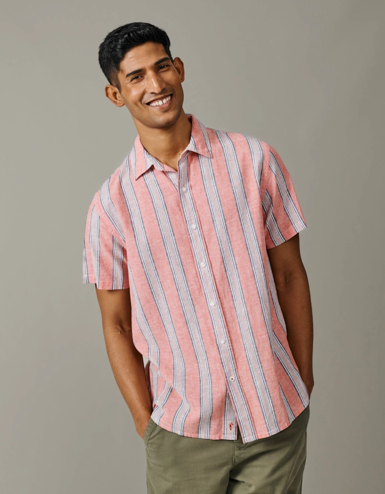 Austin Linen Blend Short Sleeved Shirt