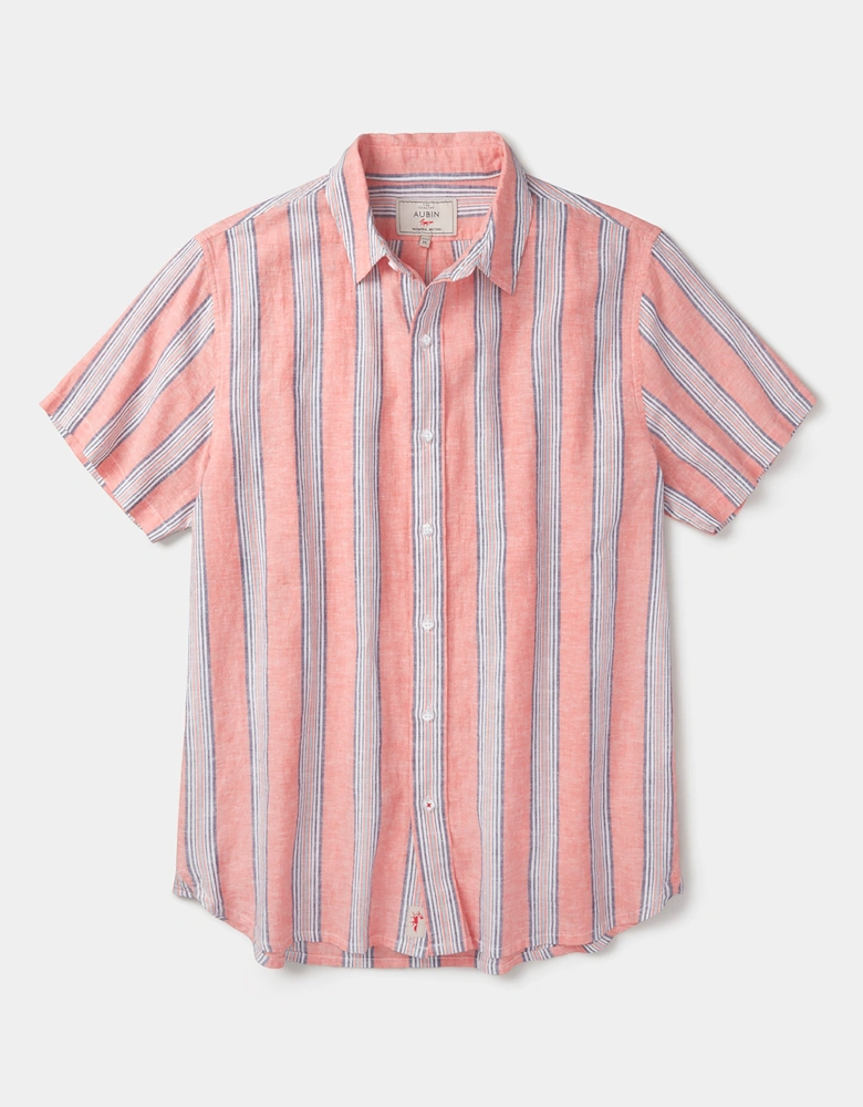 Austin Linen Blend Short Sleeved Shirt