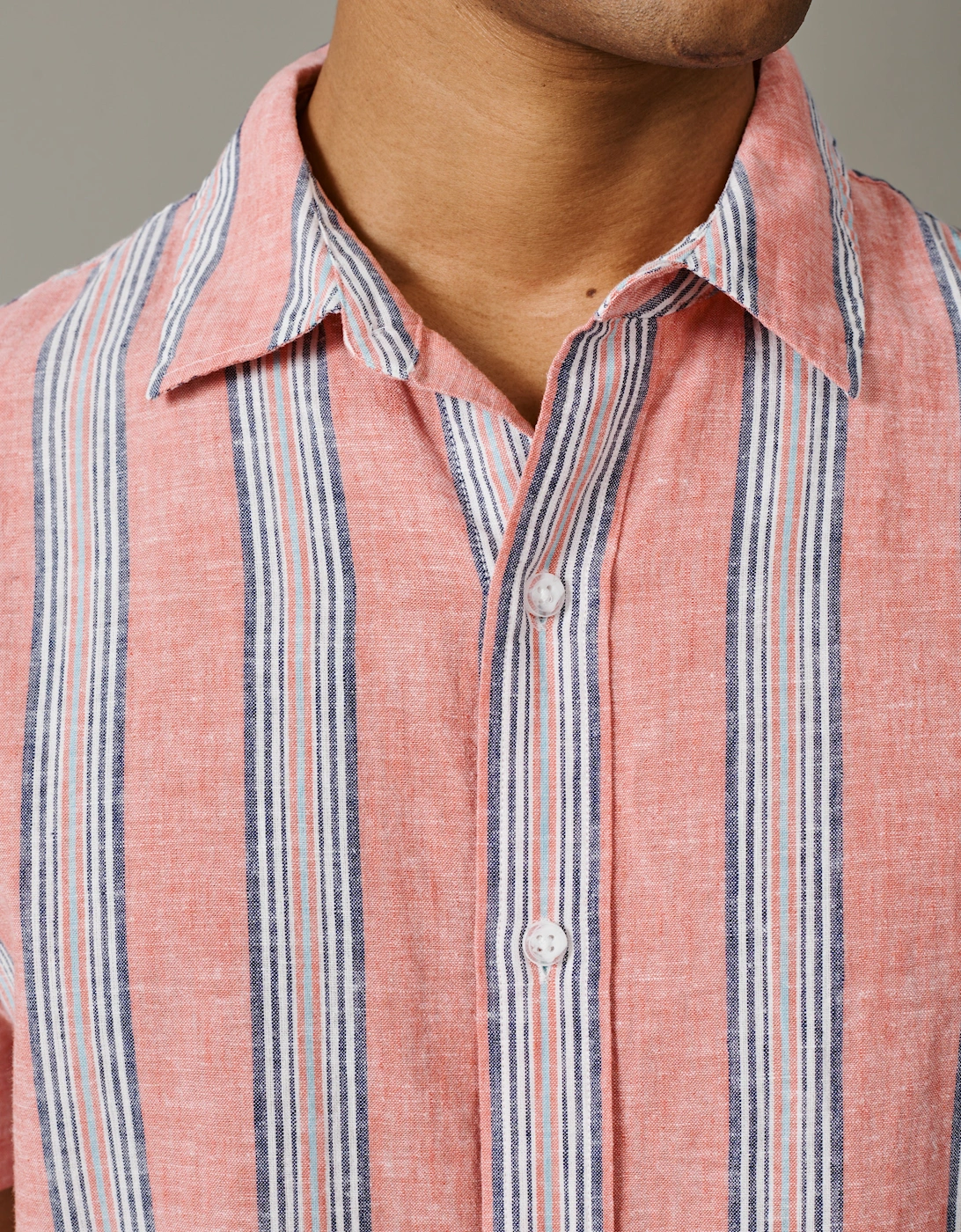 Austin Linen Blend Short Sleeved Shirt