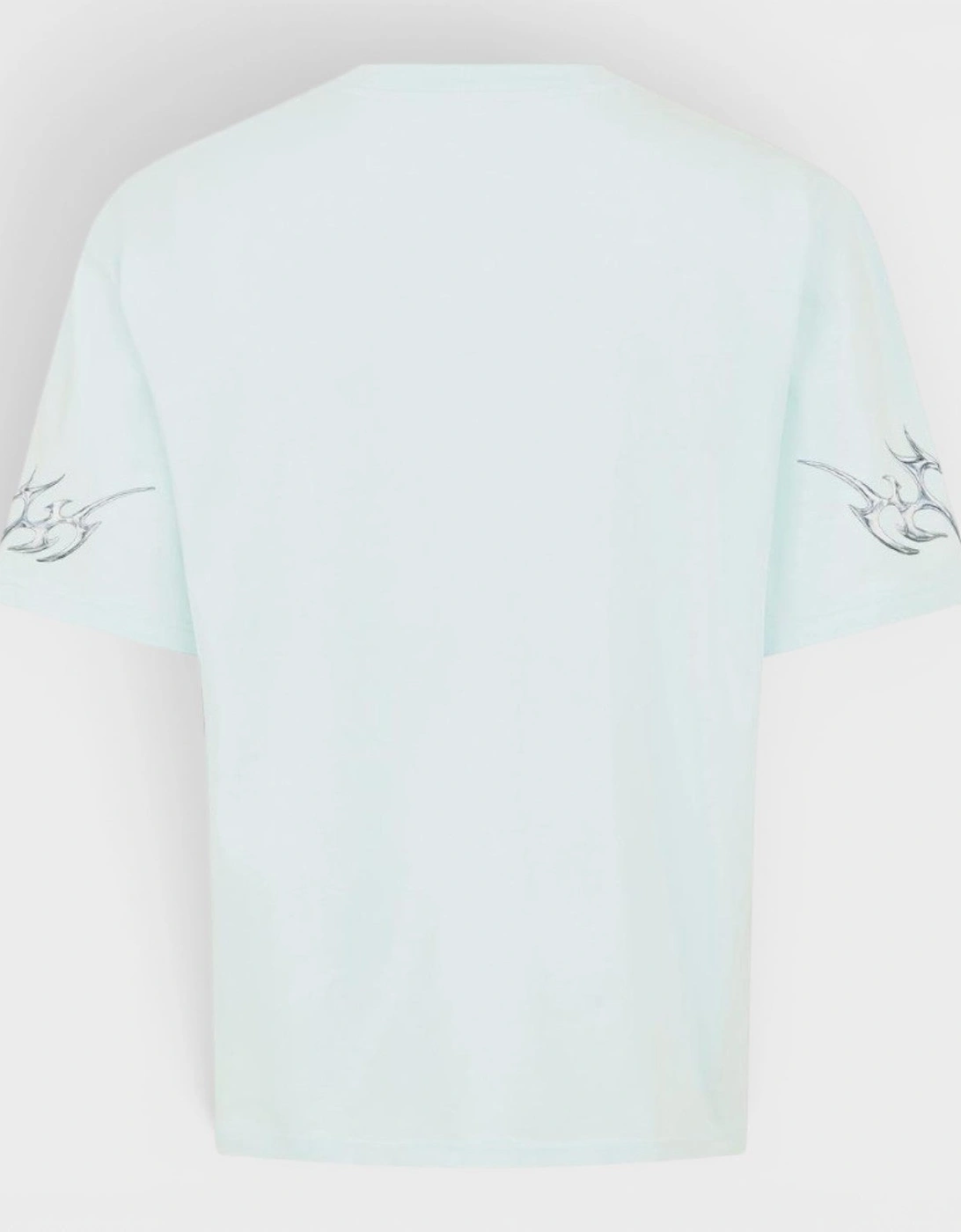 Blades Printed Oversized T-Shirt Pale Blue