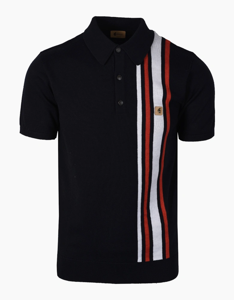 Gabicci Vintage Soda Knitted Polo Shirt Navy