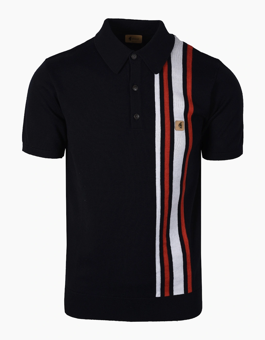 Gabicci Vintage Soda Knitted Polo Shirt Navy, 4 of 3